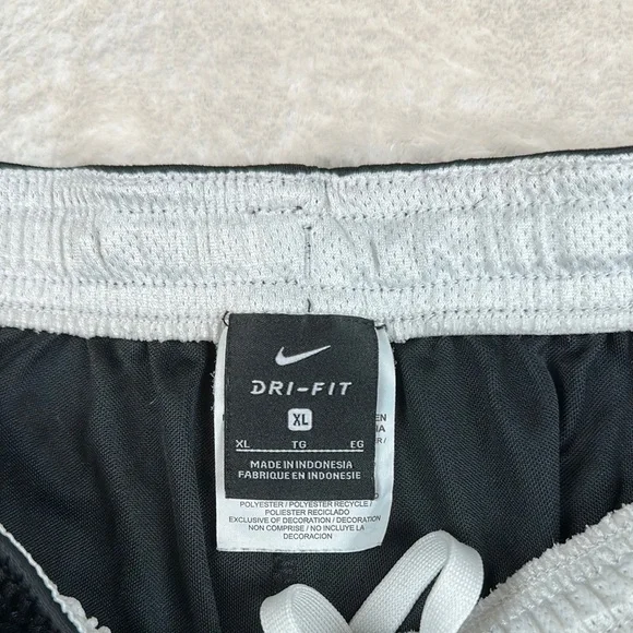 Nike Men's Black Athletic Shorts with White Trim - Picture 2 of 5